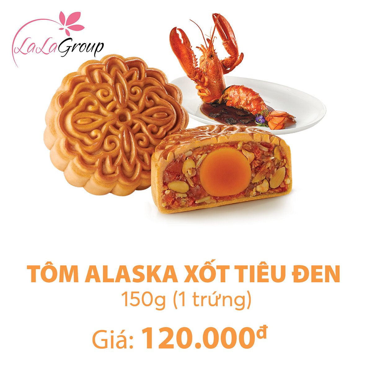 B&aacute;nh trung thu KIDO t&ocirc;m Alaska xốt ti&ecirc;u đen 1 trứng 150g (TO1)