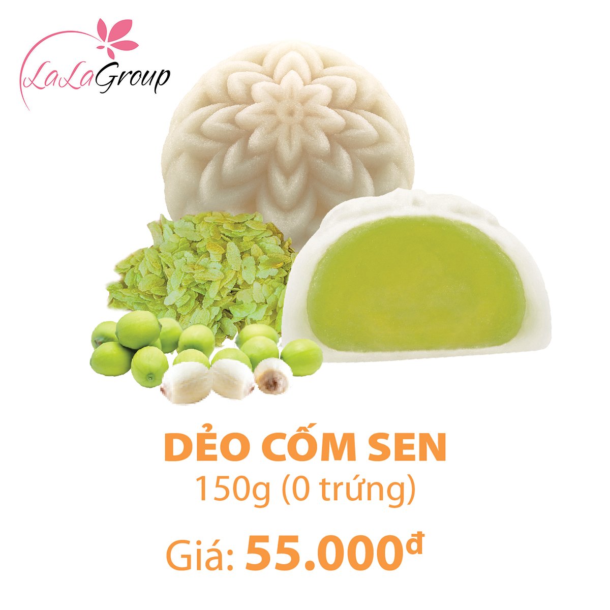 B&aacute;nh Trung Thu Kido Dẻo Cốm Sen 0 trứng 150gr (DCS)