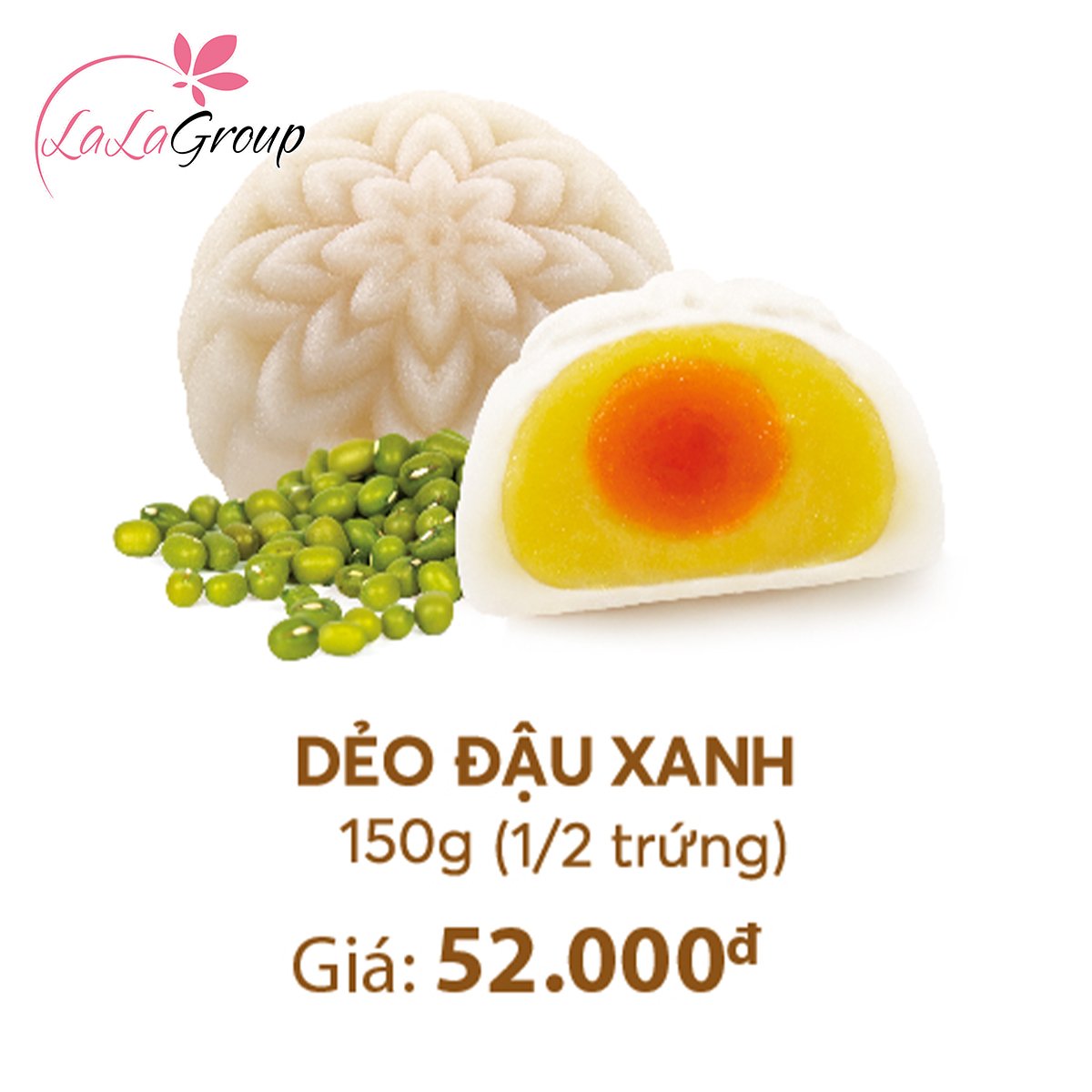 B&aacute;nh Trung Thu Thọ Ph&aacute;t Dẻo Đậu Xanh 1/2 Trứng 150g (DDX1)
