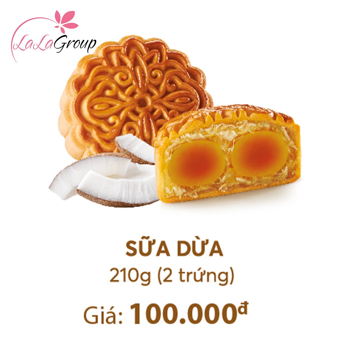 B&aacute;nh Trung Thu Thọ Ph&aacute;t Sữa Dừa 2 trứng 210g (TD2)