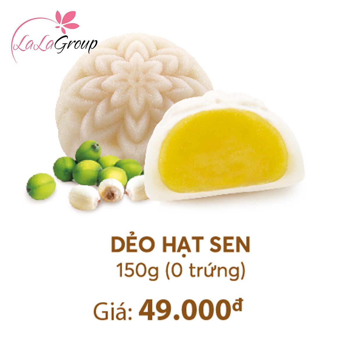 B&aacute;nh Trung Thu Thọ Ph&aacute;t Dẻo Hạt Sen 0 Trứng 150g (DHS)
