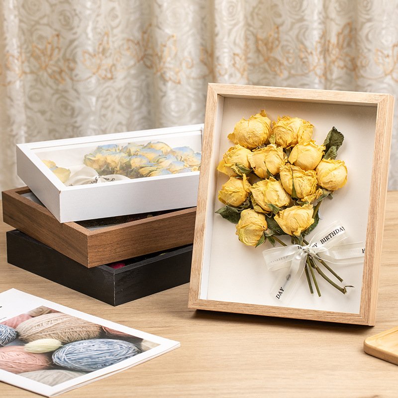 Khung ảnh 3D s&acirc;u l&ograve;ng trang tr&iacute; hoa kh&ocirc; v&agrave; đồ lưu niệm nhiều k&iacute;ch thước