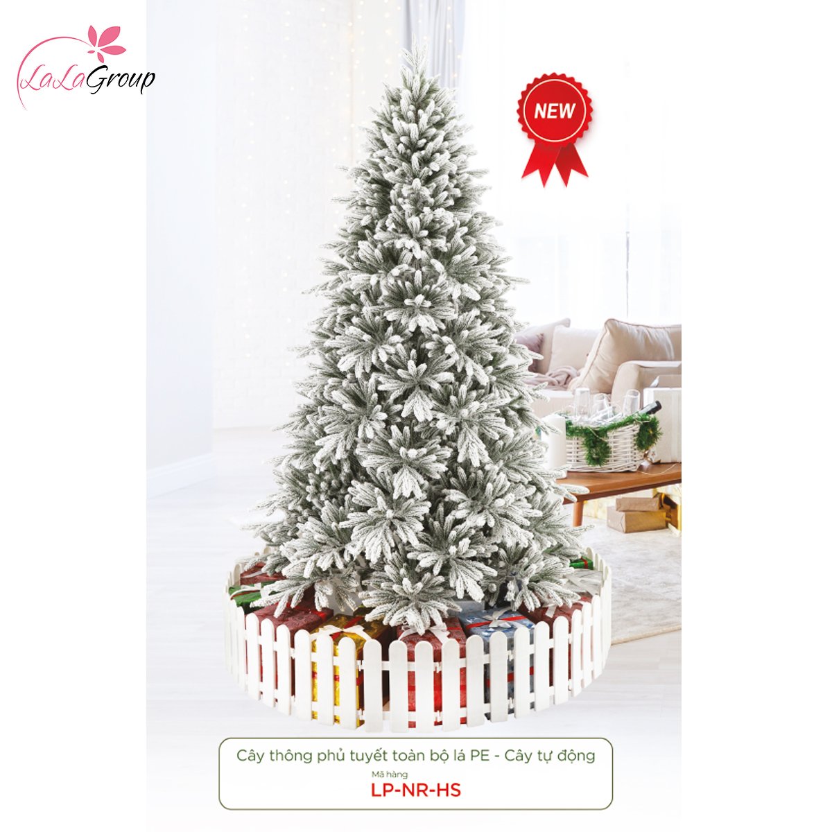 C&acirc;y th&ocirc;ng phủ tuyết to&agrave;n bộ l&aacute; PE - C&acirc;y tự động