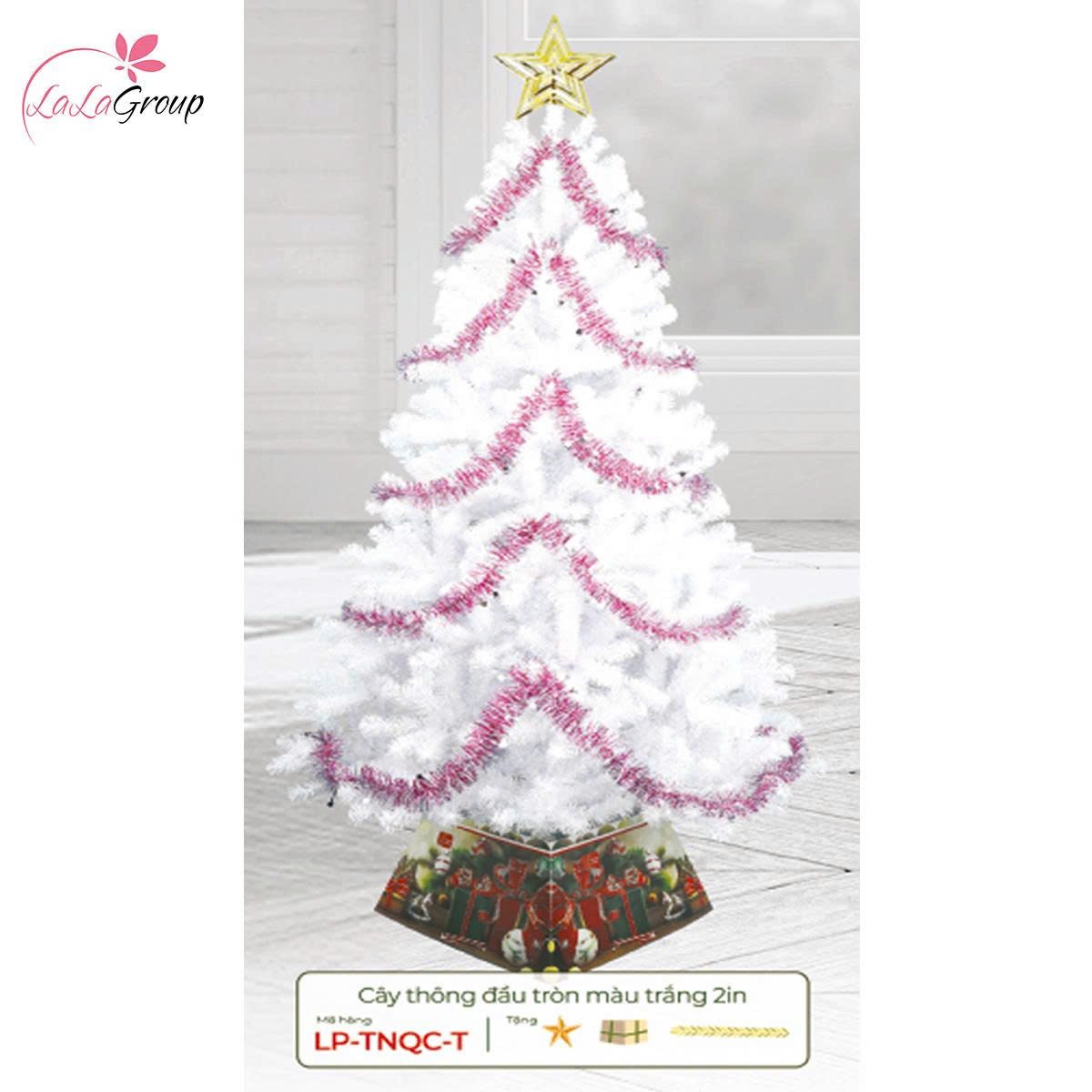 Cây thông noel màu trắng đầu tròn 2 inch