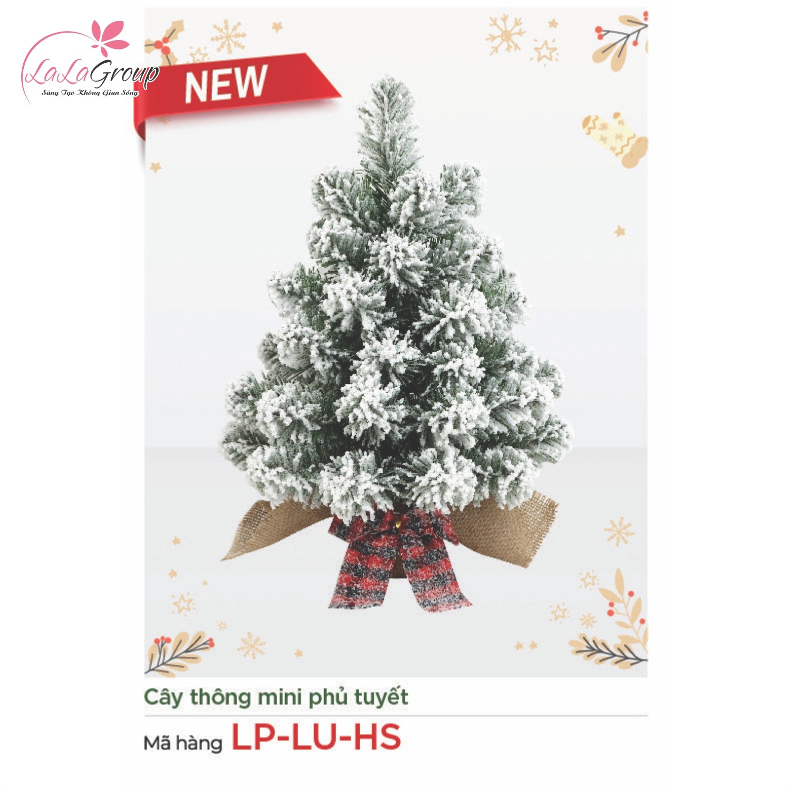 C&acirc;y th&ocirc;ng noel mini phủ tuyết