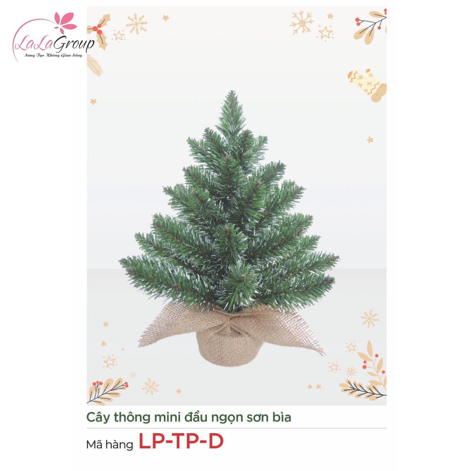 C&acirc;y th&ocirc;ng mini đầu nhọn sơn b&igrave;a 30cm