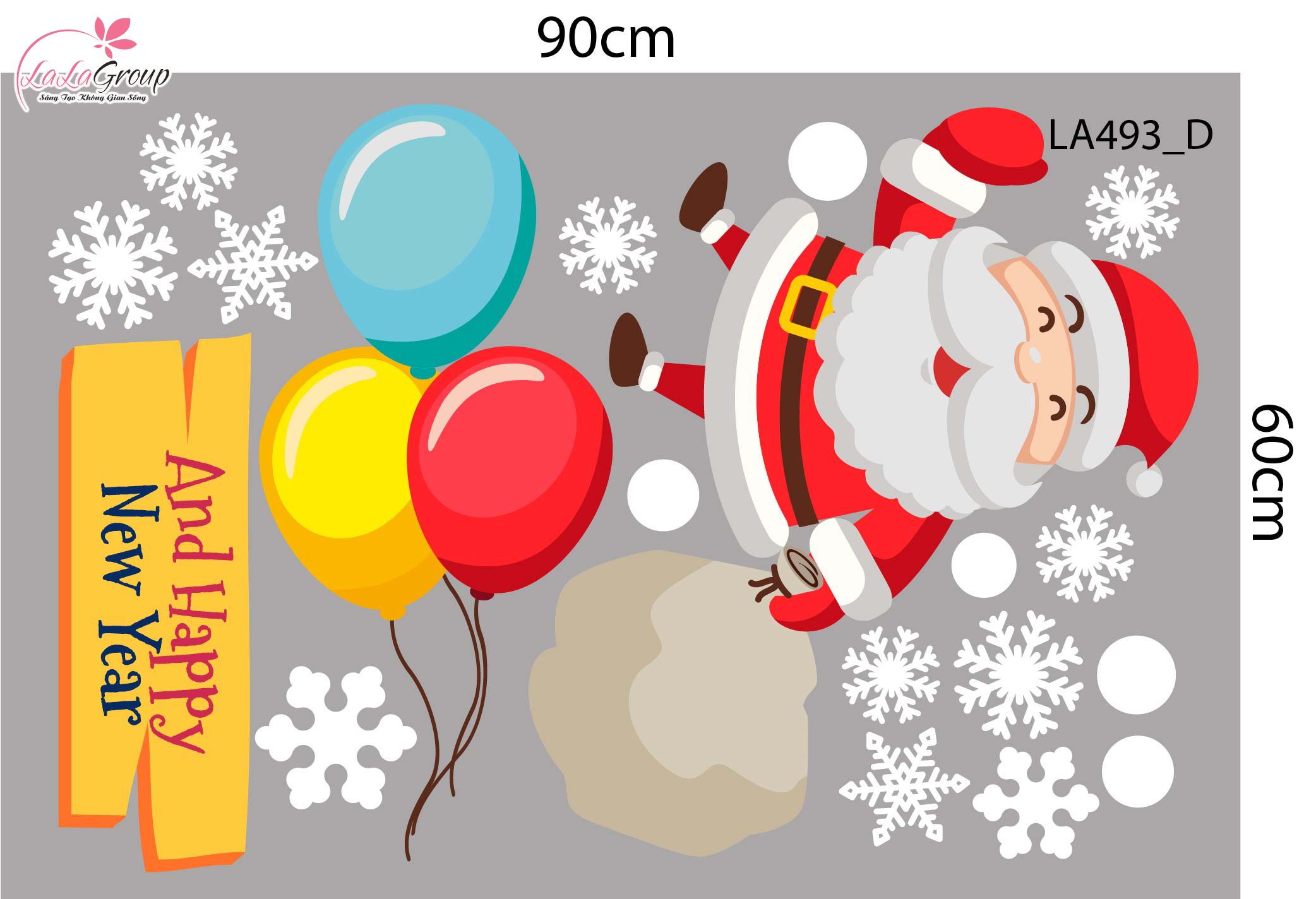 Combo Decal Trang Trí Noel Người Tuyết Và Những Ông Già Noel Vui Nhộn