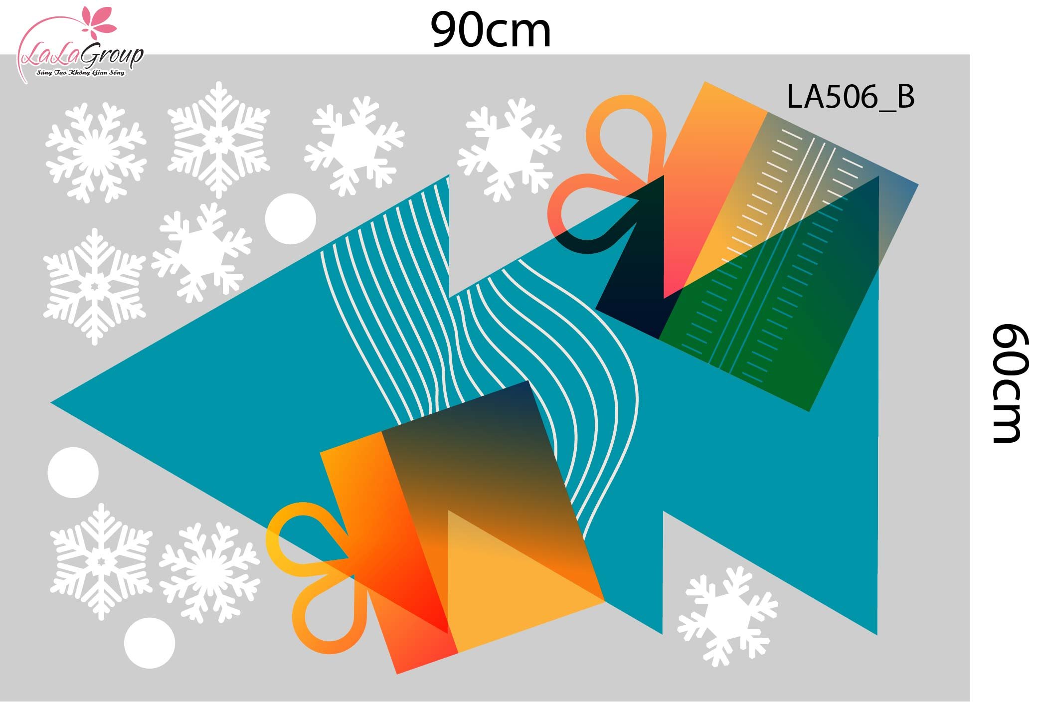 Combo Decal Trang Tr&iacute; Noel Những C&acirc;y Th&ocirc;ng V&agrave; Những Quả Ch&acirc;u Sắc M&agrave;u