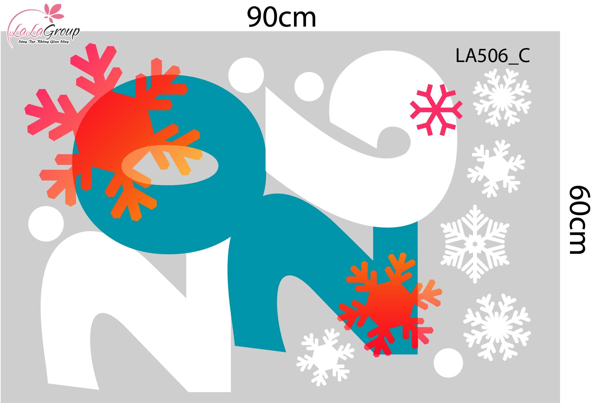 Combo Decal Trang Tr&iacute; Noel Những C&acirc;y Th&ocirc;ng V&agrave; Những Quả Ch&acirc;u Sắc M&agrave;u