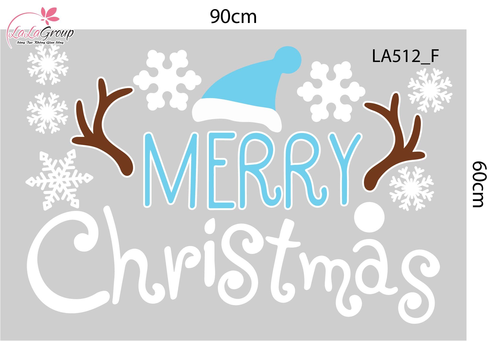 Combo Decal Trang Tr&iacute; Noel C&acirc;y Th&ocirc;ng Xanh V&agrave; Những B&ocirc;ng Tuyết Trắng