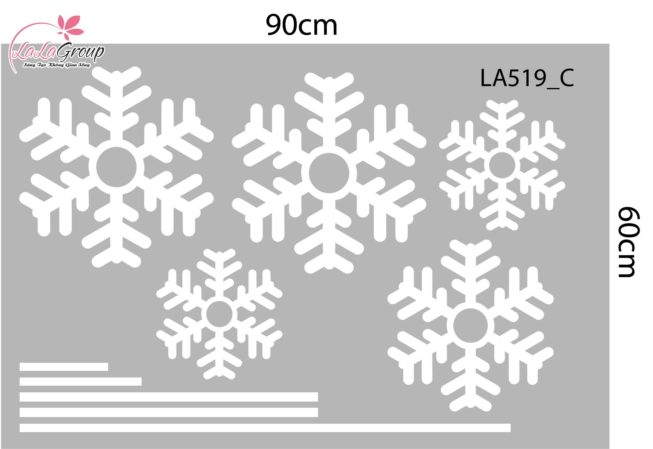 Combo Decal Trang Tr&iacute; Noel C&acirc;y Th&ocirc;ng V&agrave;ng V&agrave; Những B&ocirc;ng Tuyết Trắng