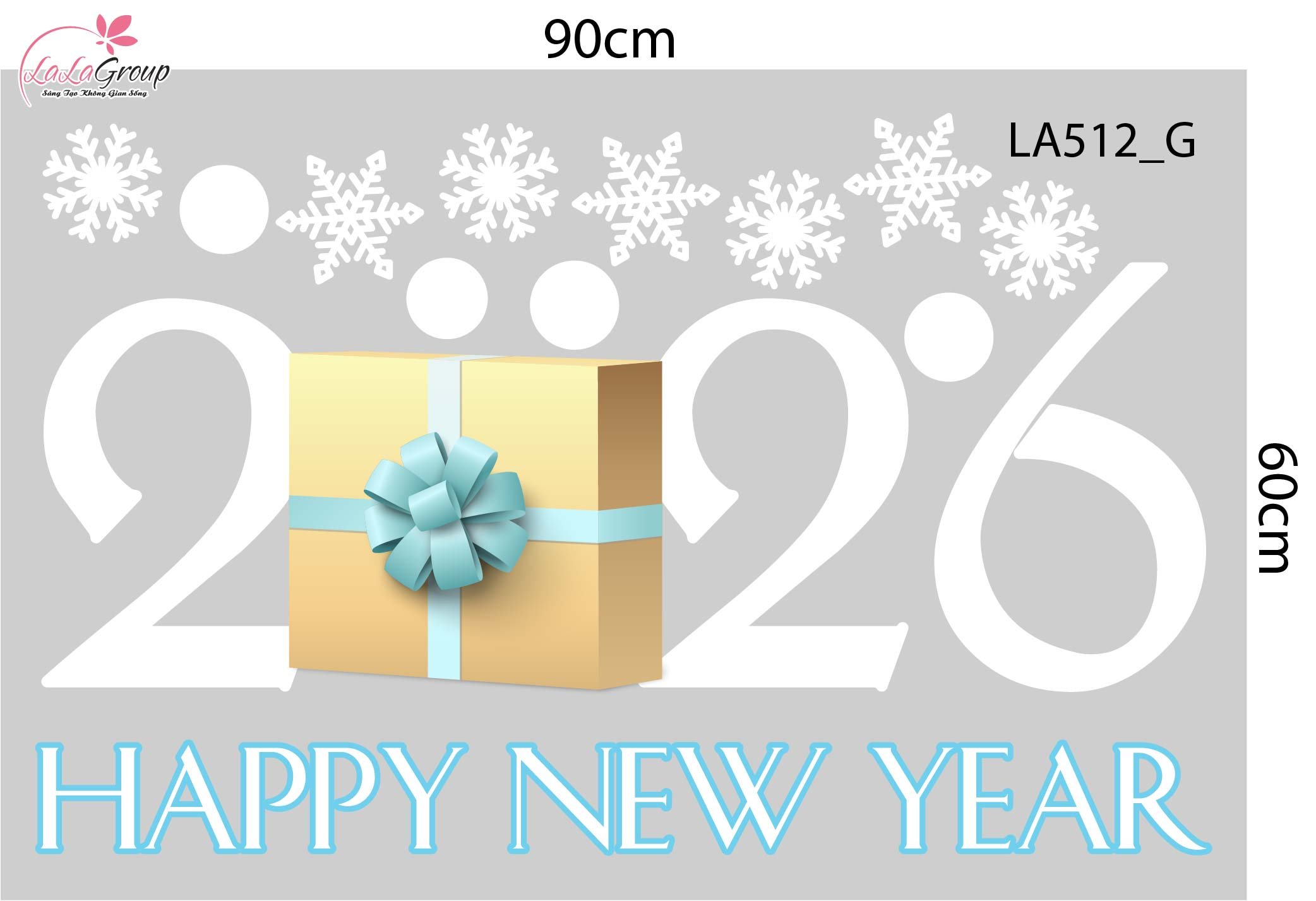 Combo Decal Trang Tr&iacute; Noel C&acirc;y Th&ocirc;ng Xanh V&agrave; Những B&ocirc;ng Tuyết Trắng