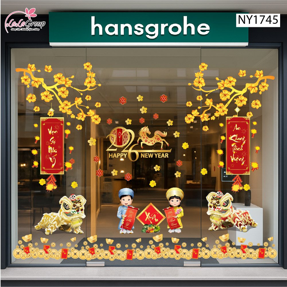 Combo Decal Trang Tr&iacute; Tết Xu&acirc;n B&iacute;nh Ngọ 2026 Vạn Sự Như &Yacute;