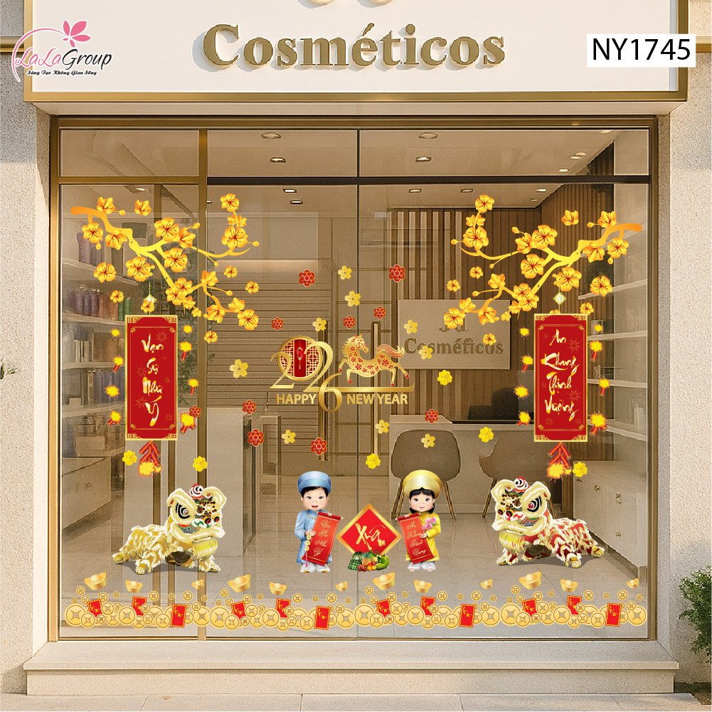 Combo Decal Trang Tr&iacute; Tết Xu&acirc;n B&iacute;nh Ngọ 2026 Vạn Sự Như &Yacute;
