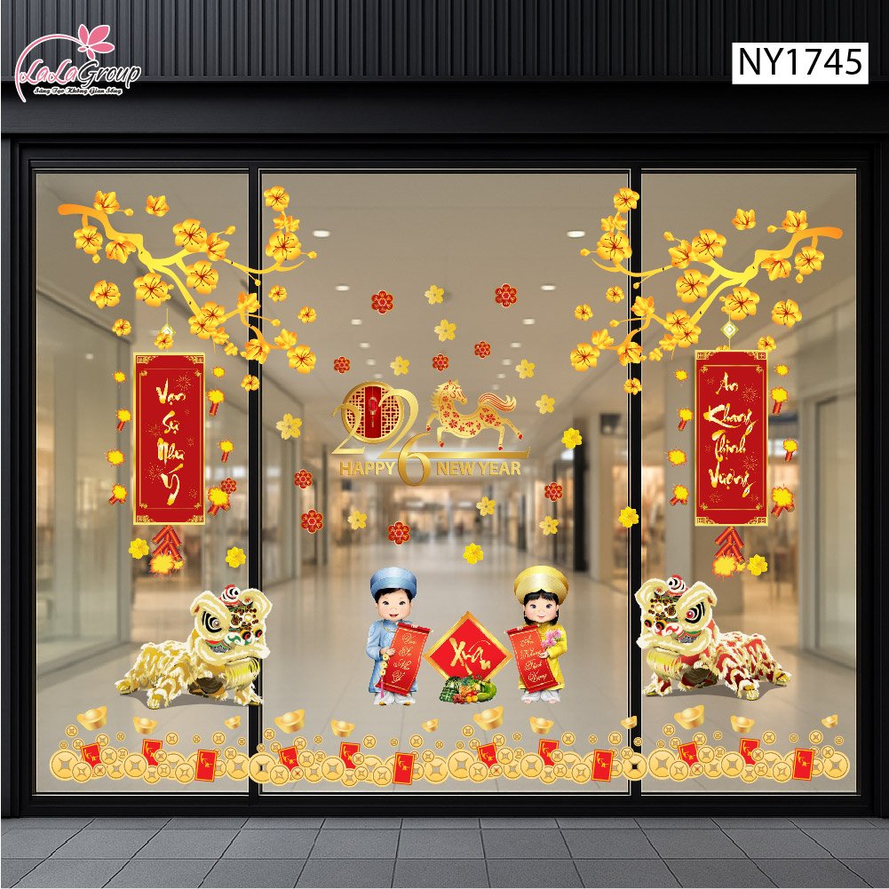 Combo Decal Trang Tr&iacute; Tết Xu&acirc;n B&iacute;nh Ngọ 2026 Vạn Sự Như &Yacute;