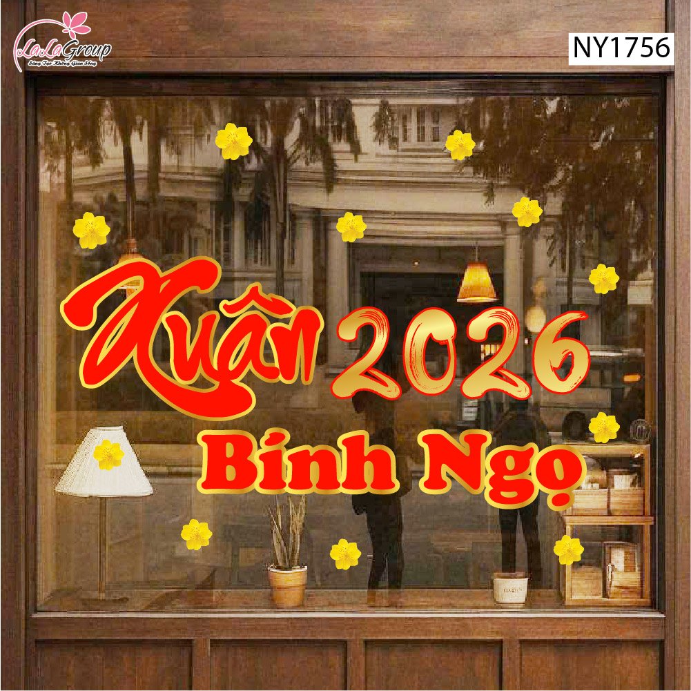 Decal Trang Tr&iacute; Tết Xu&acirc;n B&iacute;nh Ngọ 2026 Vạn Điều Như &Yacute;