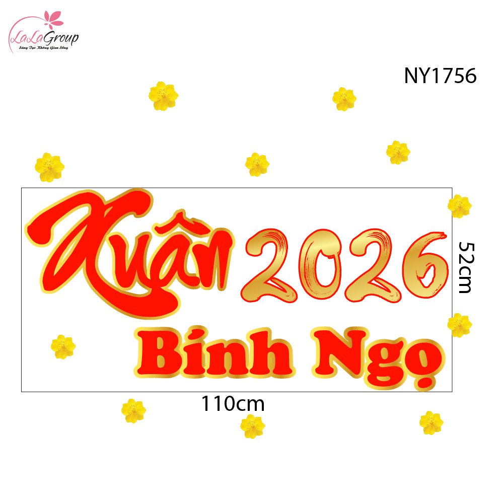 Decal Trang Tr&iacute; Tết Xu&acirc;n B&iacute;nh Ngọ 2026 Vạn Điều Như &Yacute;