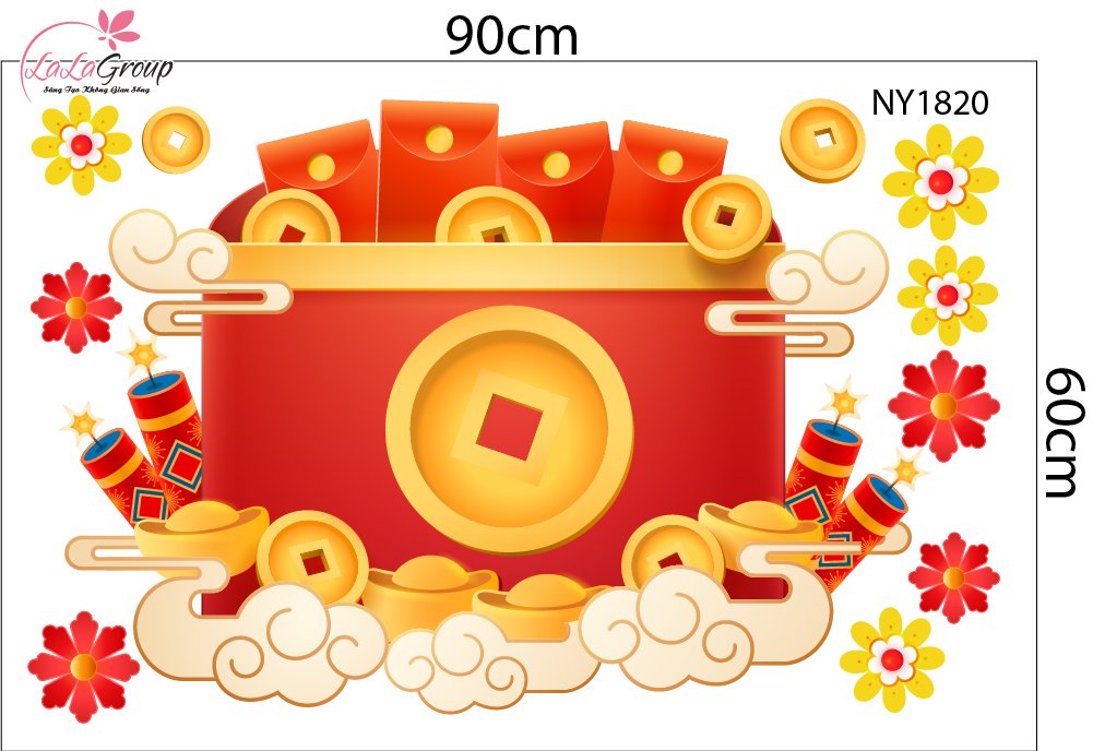Combo Decal Trang Trí Tết Song Mã Vượng Tài Đón Xuân Bính Ngọ 2026