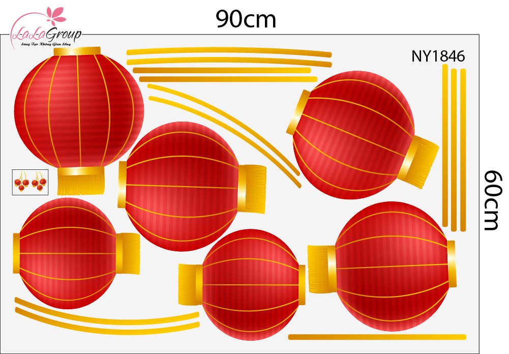 Combo Decal Trang Tr&iacute; Tết Ch&uacute;c Mừng Năm Mới B&iacute;nh Ngọ T&agrave;i Lộc