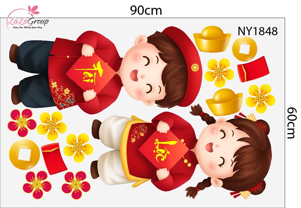 Combo Decal Trang Tr&iacute; Tết Ch&uacute;c Mừng Năm Mới B&iacute;nh Ngọ T&agrave;i Lộc