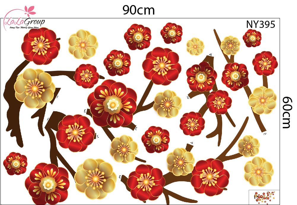 Combo Decal Trang Tr&iacute; Tết Ch&uacute;c Mừng Năm Mới B&iacute;nh Ngọ T&agrave;i Lộc