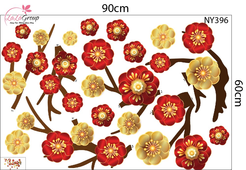 Combo Decal Trang Tr&iacute; Tết Ch&uacute;c Mừng Năm Mới B&iacute;nh Ngọ T&agrave;i Lộc