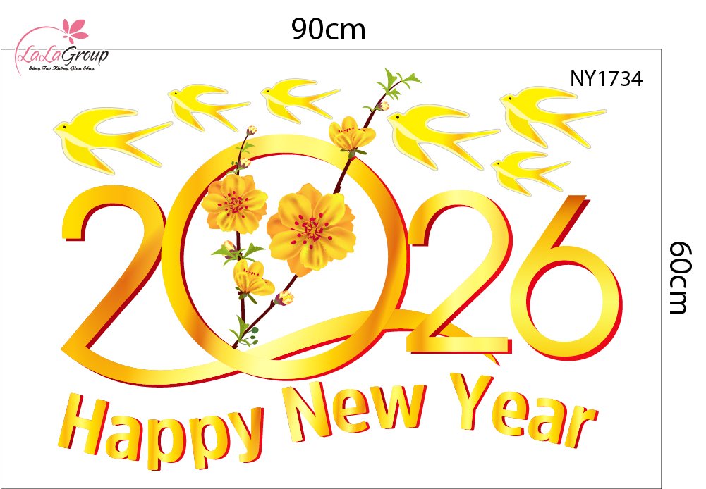 Combo Decal Trang Trí Tết Bính Ngọ Thần Tài Gõ Cửa Rước Lộc Vào Nhà