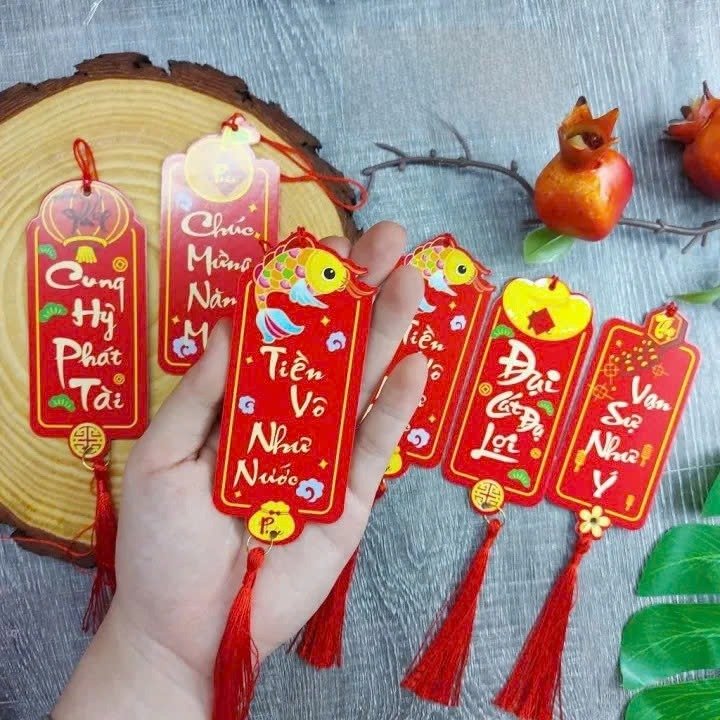 Set 6 lộc treo đỏ ch&uacute;c mừng năm mới