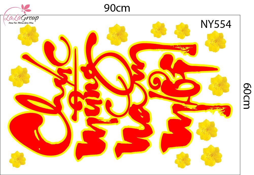 Combo Decal Trang Tr&iacute; Tết Ch&uacute;c Mừng Năm Mới T&agrave;i Lộc Đầy Nh&agrave;