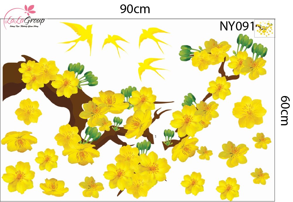 Combo Decal Trang Tr&iacute; Tết Ch&uacute;c Mừng Năm Mới T&agrave;i Lộc Đầy Nh&agrave;