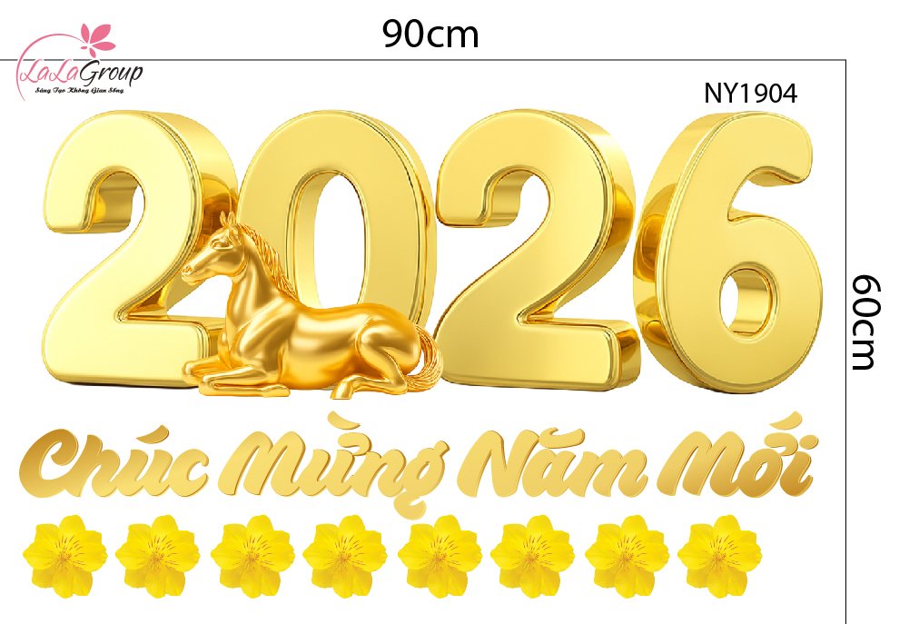 Combo Decal Trang Tr&iacute; Tết Ch&uacute;c Mừng Năm Mới T&agrave;i Lộc Đầy Nh&agrave;