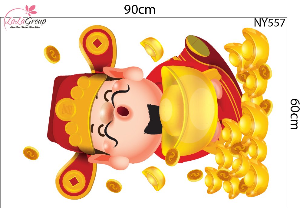 Combo Decal Trang Tr&iacute; Tết Ch&uacute;c Mừng Năm Mới T&agrave;i Lộc Đầy Nh&agrave;