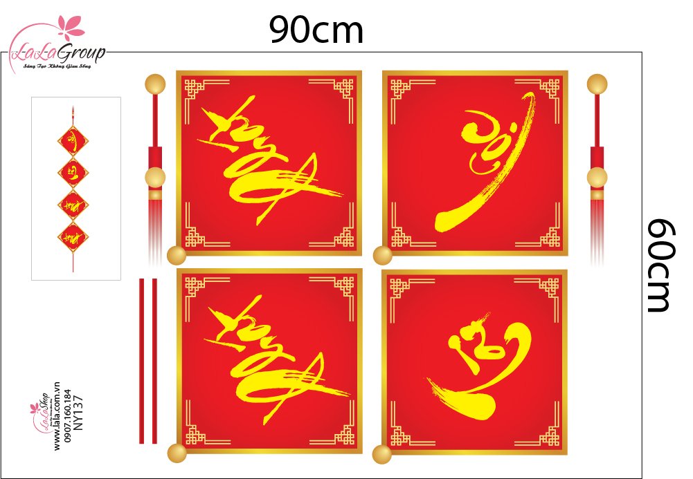 Combo Decal Trang Trí Tết Xuân 2026 Vạn Sự Như Ý Phát Tài Phát Lộc