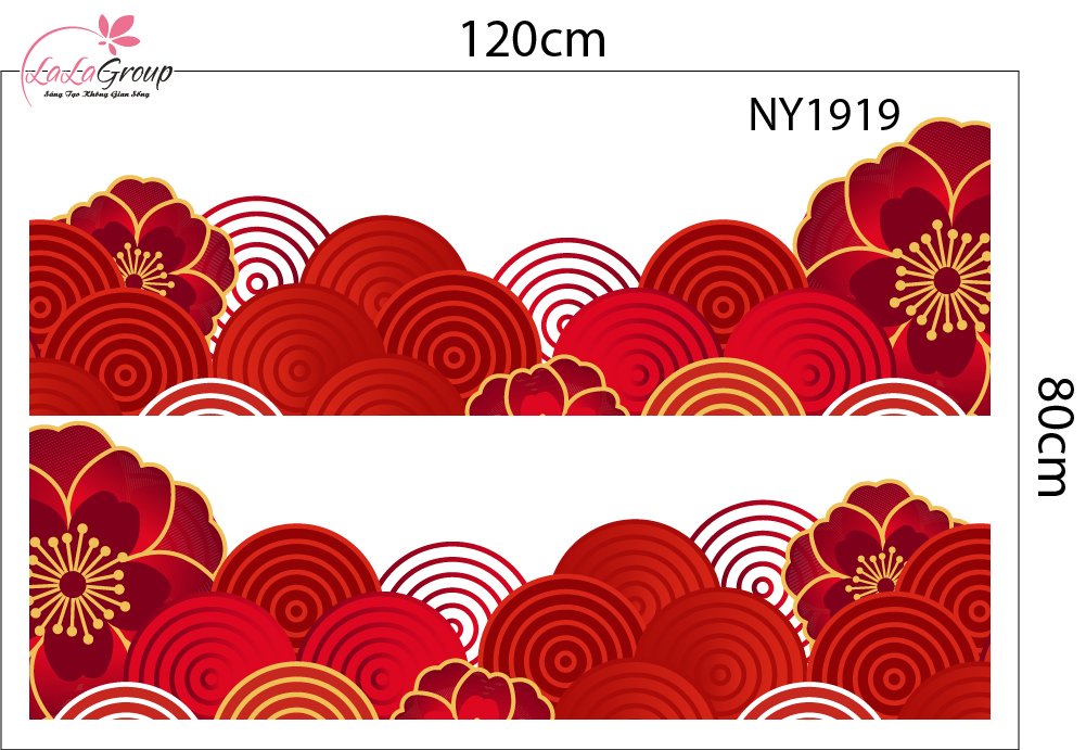 Combo Decal Trang Tr&iacute; Tết Ch&uacute;c Mừng Năm Song M&atilde; Ph&uacute; Qu&yacute; 2026