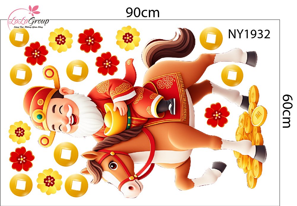 Combo Decal Trang Trí Tết Xuân An Khang Tết Thịnh Vượng