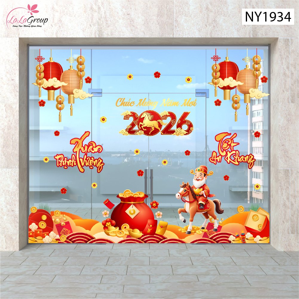 Combo Decal Trang Trí Tết Xuân An Khang Tết Thịnh Vượng