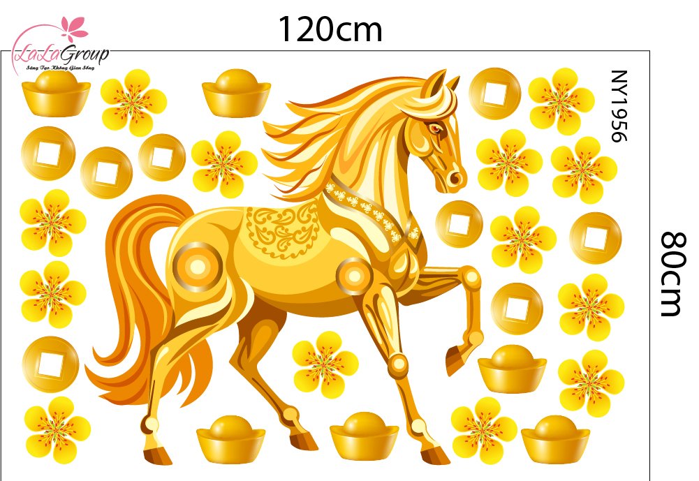 Combo Decal Trang Tr&iacute; Tết Happy New Year 2026