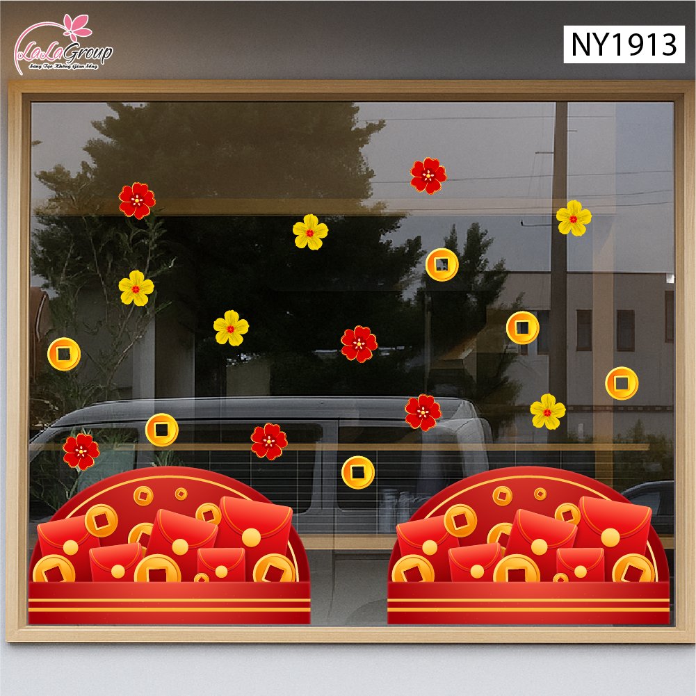 Decal Trang Tr&iacute; Tết Bao L&igrave; X&igrave; Ph&uacute; Qu&yacute;