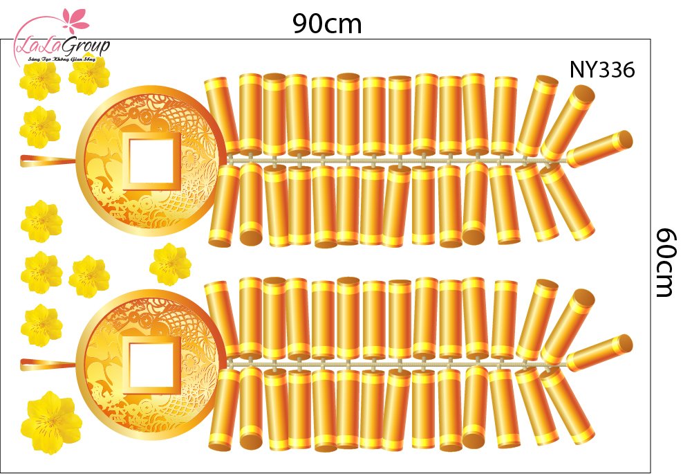 Combo Decal Trang Tr&iacute; Tết C&acirc;y Thần T&agrave;i 2026