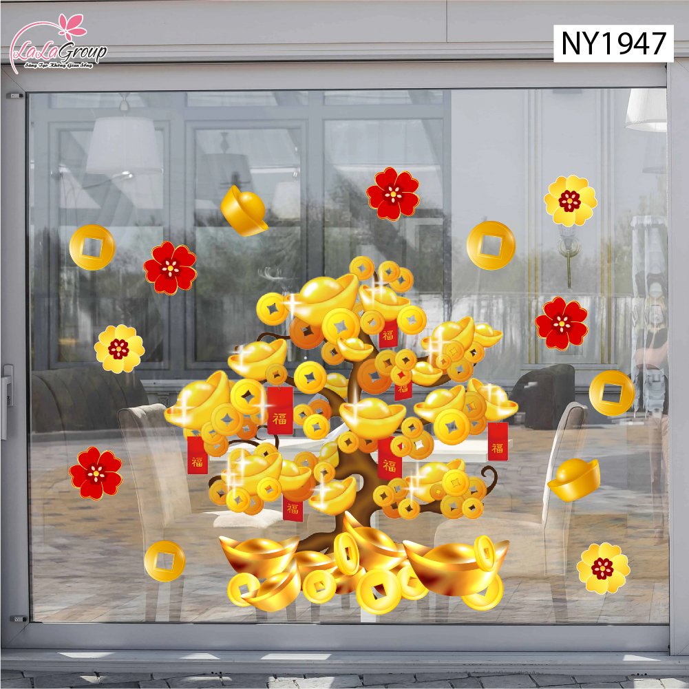 Decal Trang Trí Tết Cây Kim Tài Phú Quý