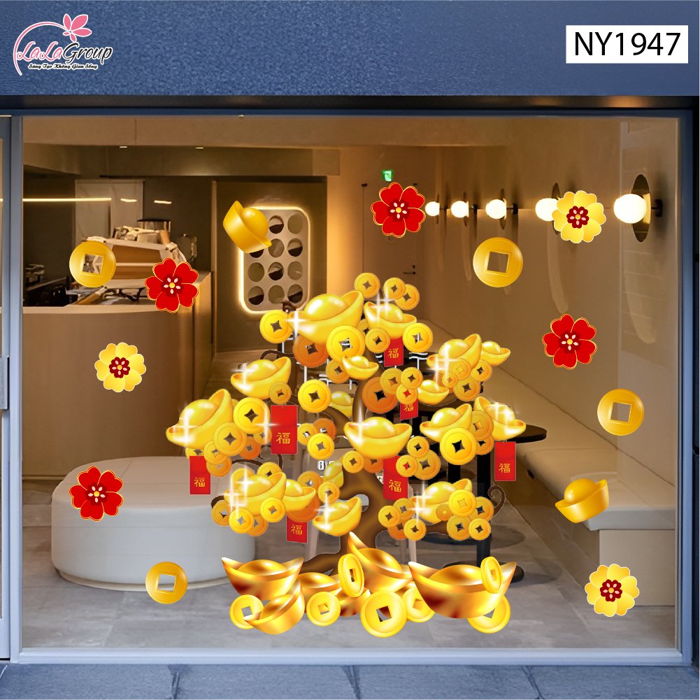 Decal Trang Trí Tết Cây Kim Tài Phú Quý