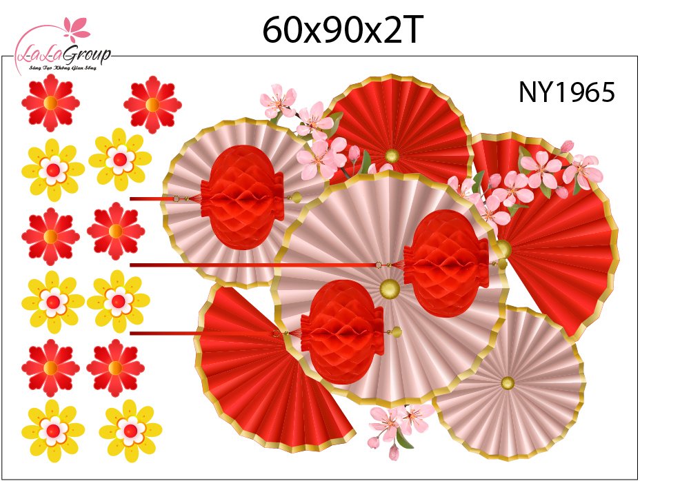 Combo Decal Trang Tr&iacute; Tết Thần T&agrave;i Ch&uacute;c Mừng Năm Mới Hạnh Ph&uacute;c