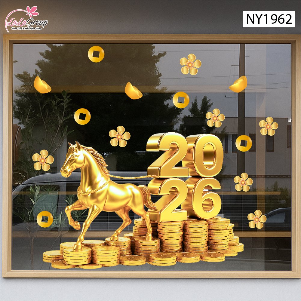 Decal Trang Trí Tết Bính Ngọ Tài Lộc Phú Quý