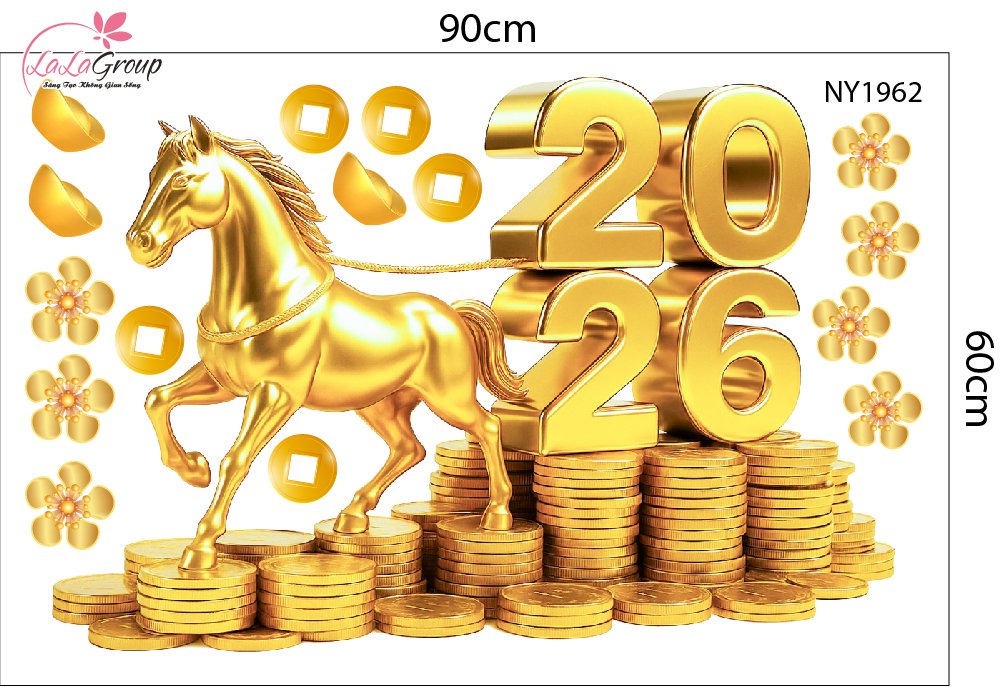 Decal Trang Trí Tết Bính Ngọ Tài Lộc Phú Quý