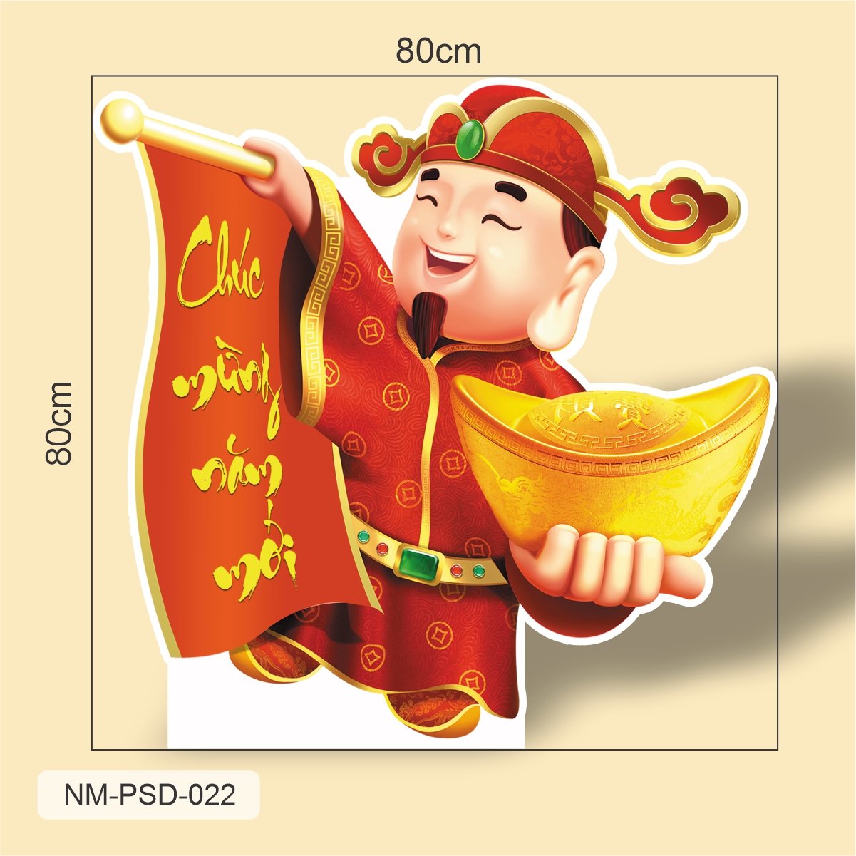 Standee Trang Tr&iacute; Tết Thần T&agrave;i Ch&uacute;c Mừng Năm Mới