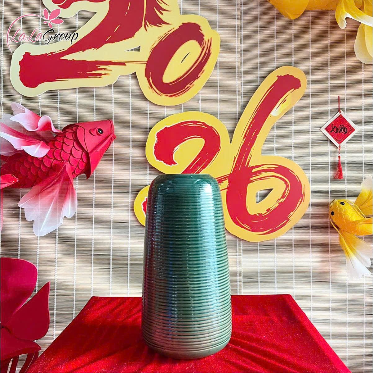 B&igrave;nh Hoa Gốm Xanh Ngọc