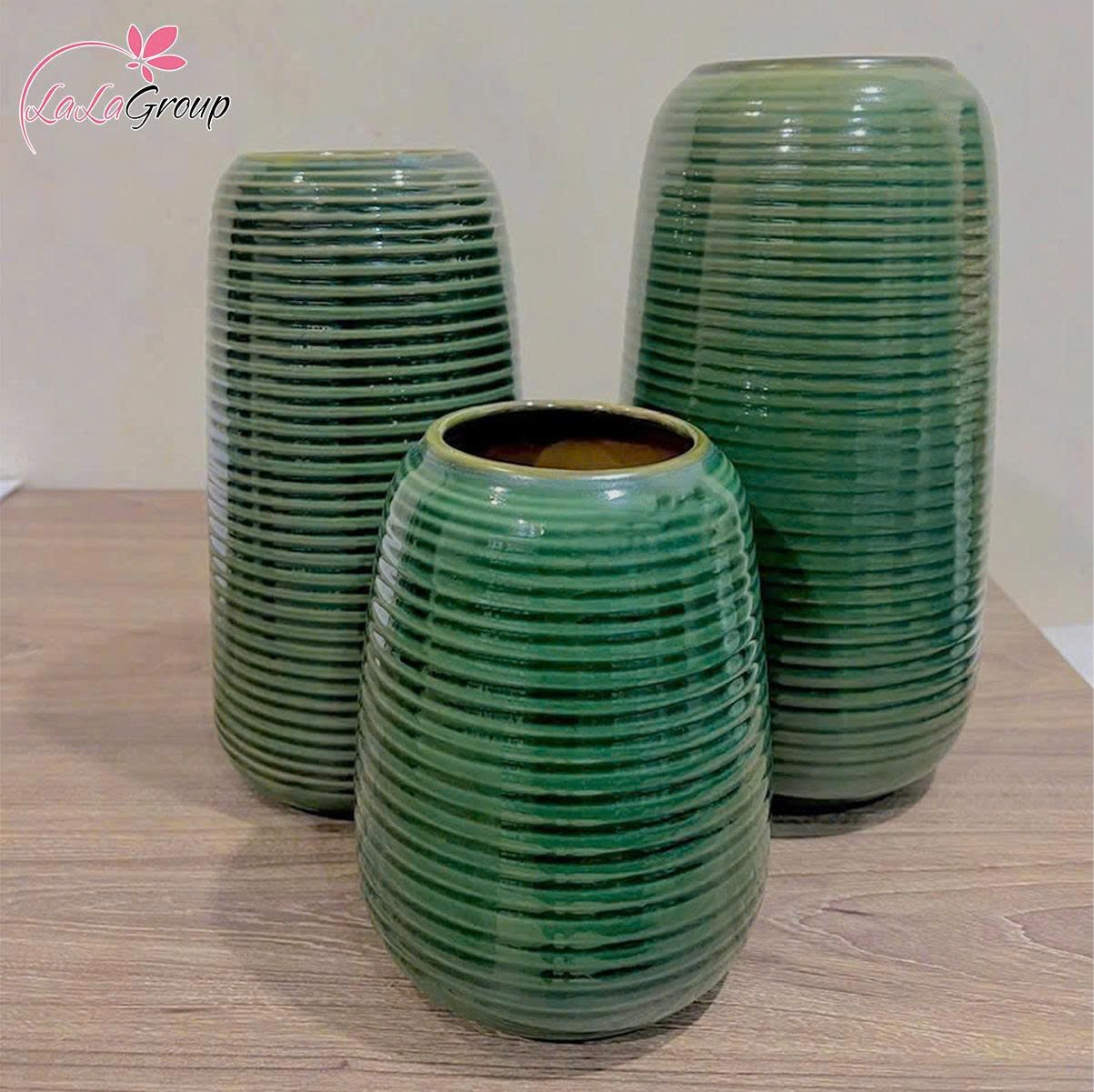 B&igrave;nh Hoa Gốm Xanh Ngọc