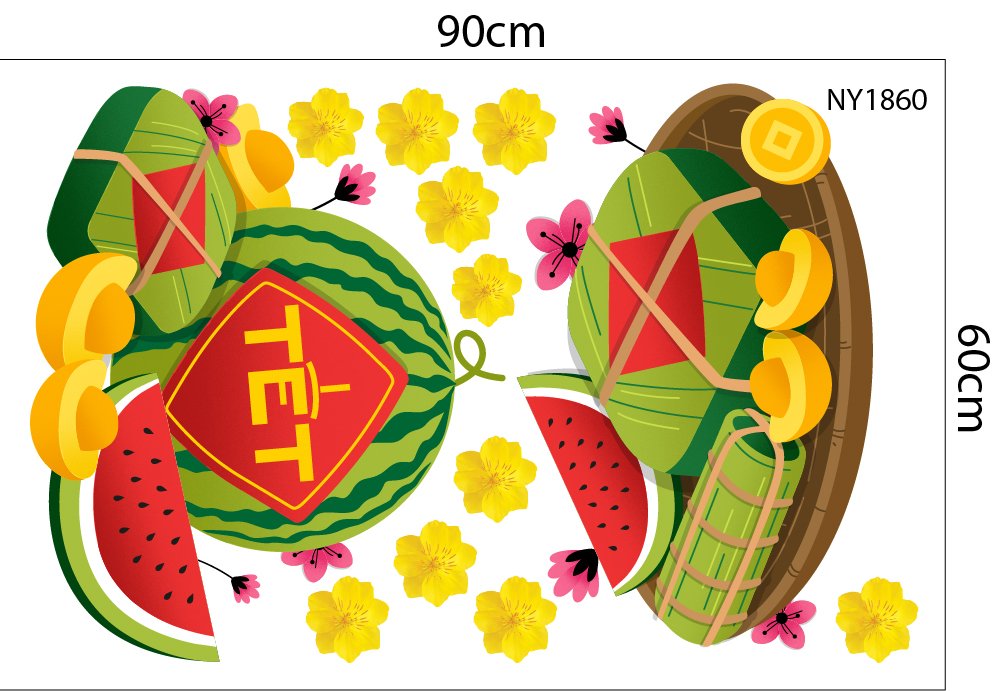 Combo Decal Trang Tr&iacute; Tết Song M&atilde; Đ&oacute;n Xu&acirc;n 2026
