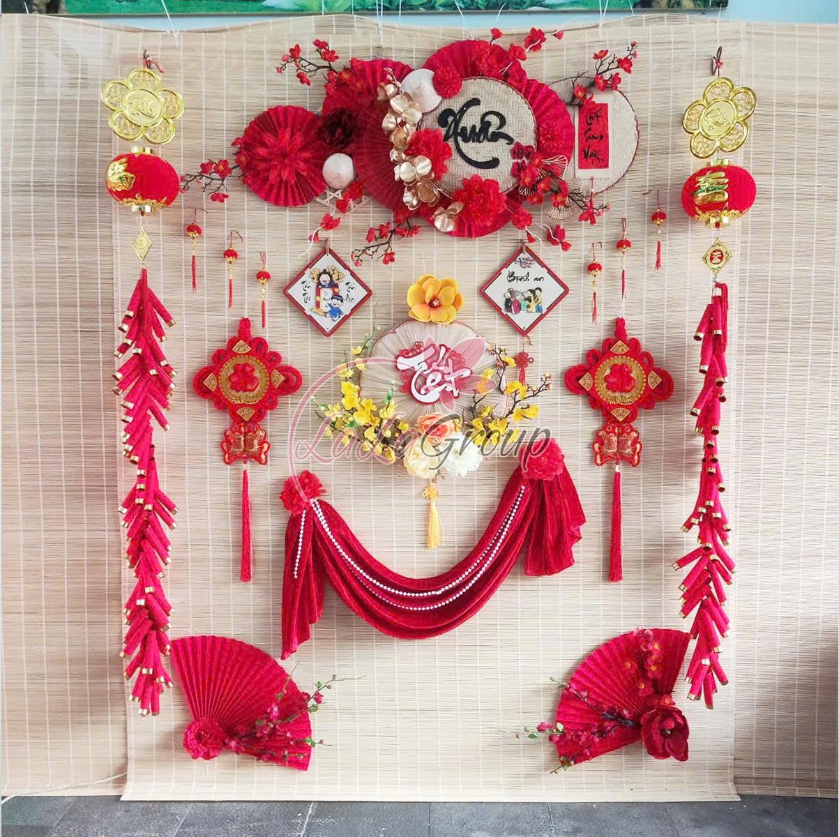 Tiểu cảnh m&agrave;nh tre trang tr&iacute; tết Xu&acirc;n B&igrave;nh An Tấn T&agrave;i Tấn Lộc