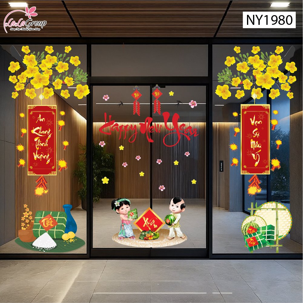 Combo Decal Trang Tr&iacute; Tết B&eacute; Ch&uacute;c Xu&acirc;n An Khang Thịnh Vượng